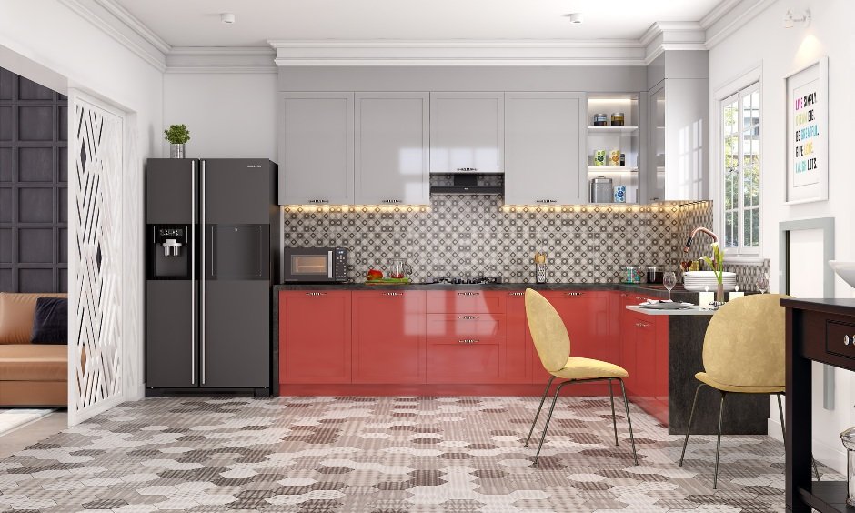 An Open Kitchen With A Dining Area
